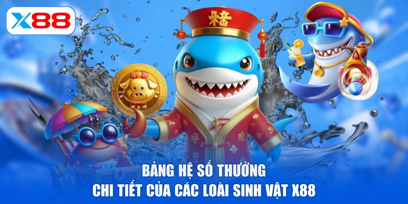 Bảng hệ số thưởng chi tiết của các loài sinh vật X88